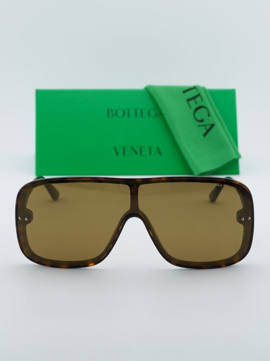 Bottega Veneta BV0167S 003 Shield Sunglasses - Havana/Brown main image 8